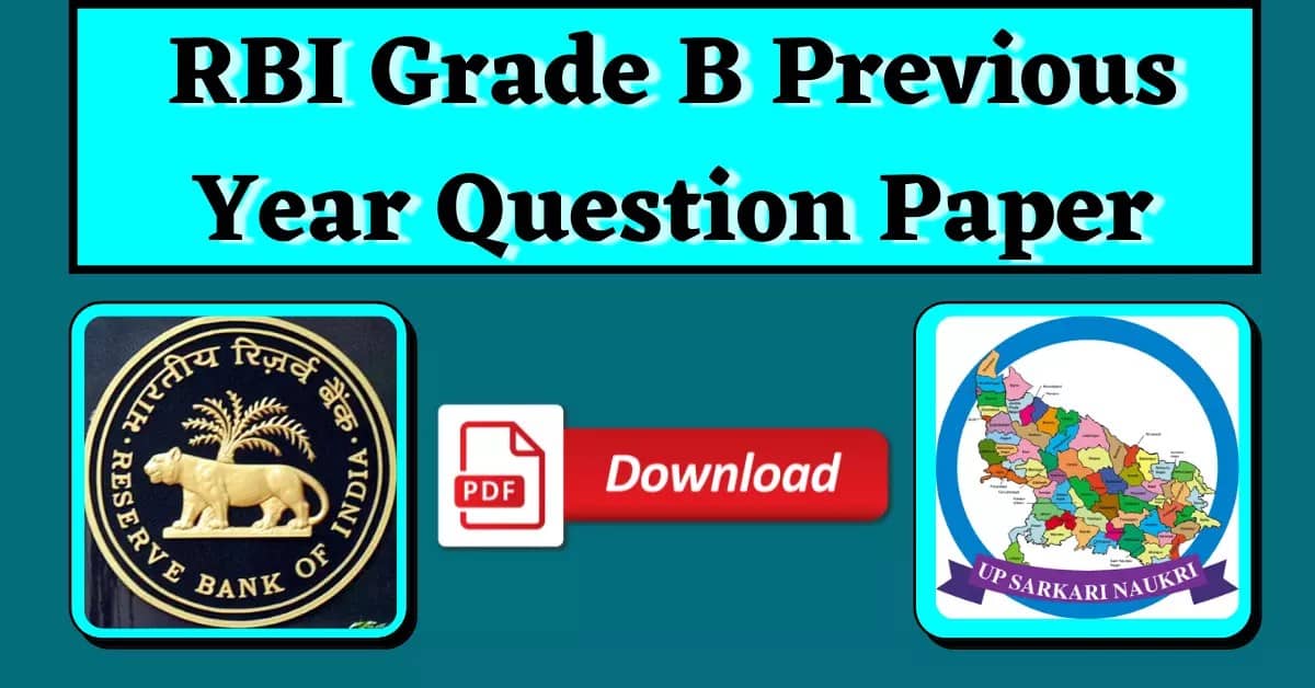 RBI Grade B Previous Year Question Paper