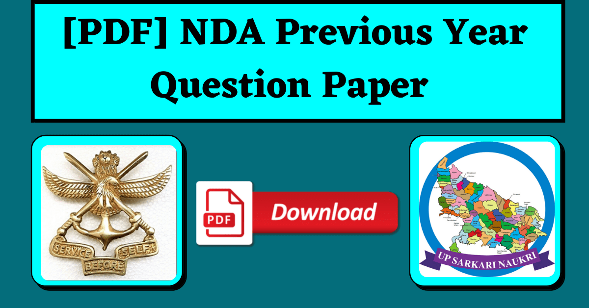 [PDF] NDA Previous Year Question Paper Hindi & English