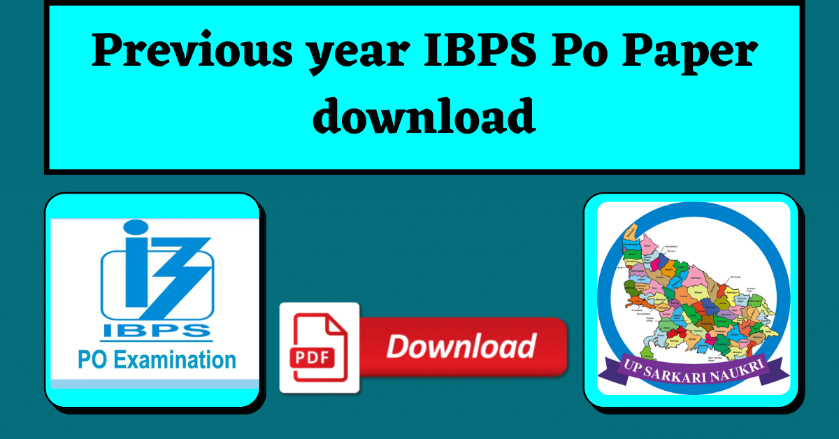 Previous year IBPS PO Paper Download