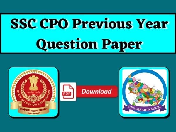 [PDF] SSC CPO Previous Year Question Paper Download