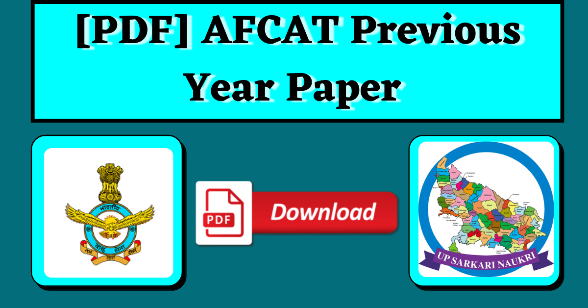 [PDF] AFCAT Previous Year Paper in Hindi & English