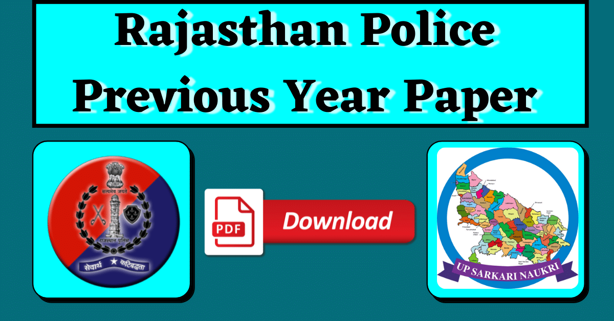[PDF] Rajasthan Police Previous Year Paper in Hindi & English