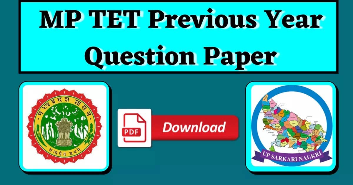 [PDF] MP TET Previous Year Question Paper in Hindi & English