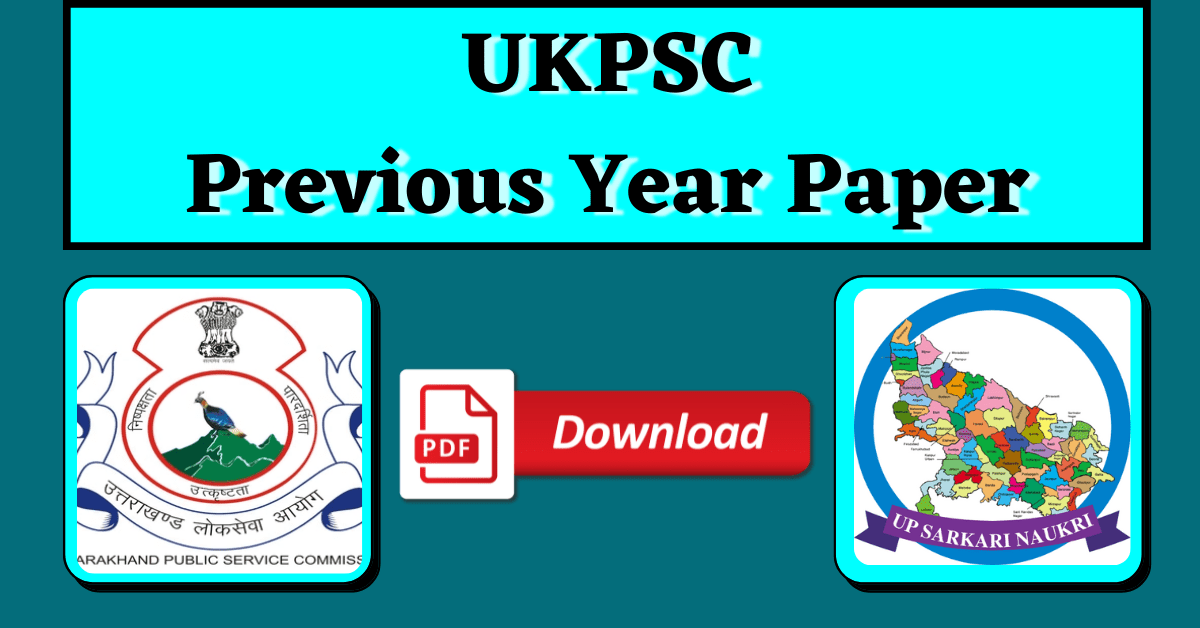 UKPSC Previous Year Question Paper 2023 Download