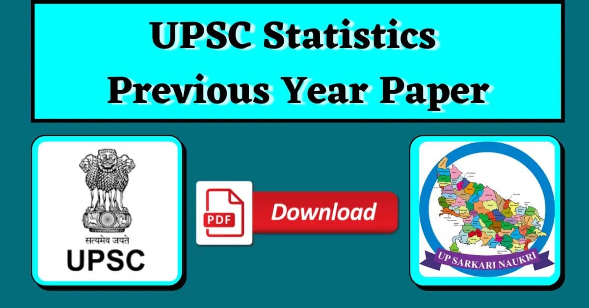 UPSC Statistics Previous Year Paper Download 2023