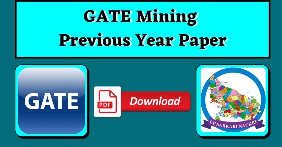 GATE Mining Previous Year Paper 2023￼